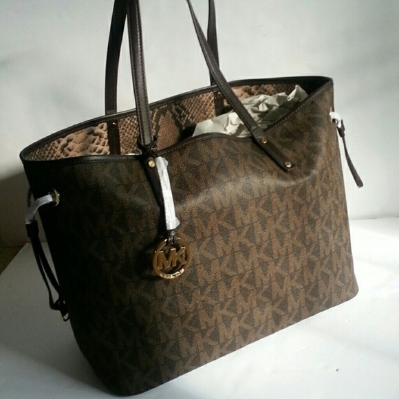 Authentic MK reversible python tote - Picture 7 of 7